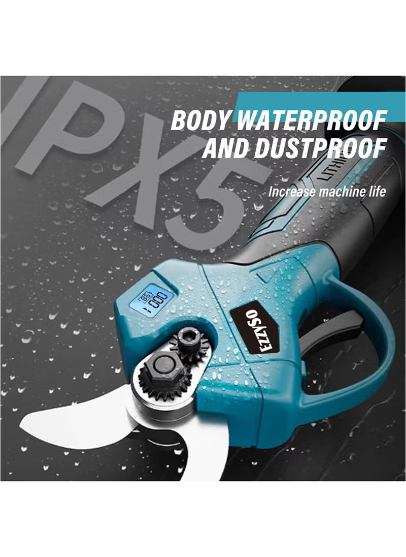 21V Electric Pruning Shears – High-Performance Cordless Cutter with 2 Batteries